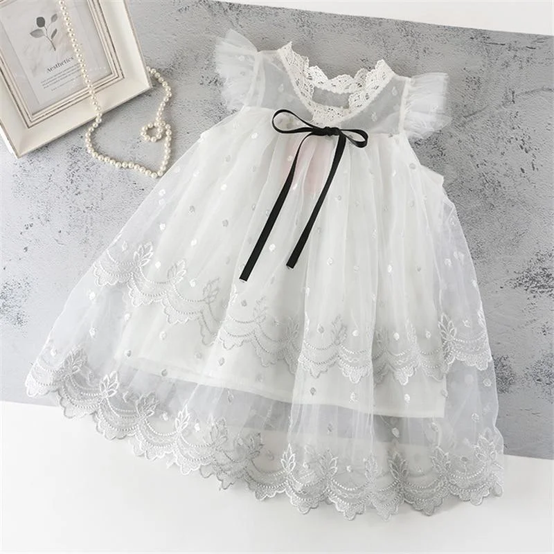 Girls Dresses 2021 Fashion Girl Dress Lace Floral Design Baby Girls Dress Kids Dresses For Girls Casual Wear Children Clothing