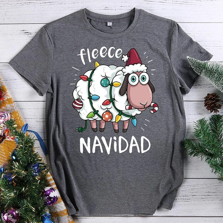 Feliz Navidad Sheep Fleece Funny Christmas T-Shirt-07818