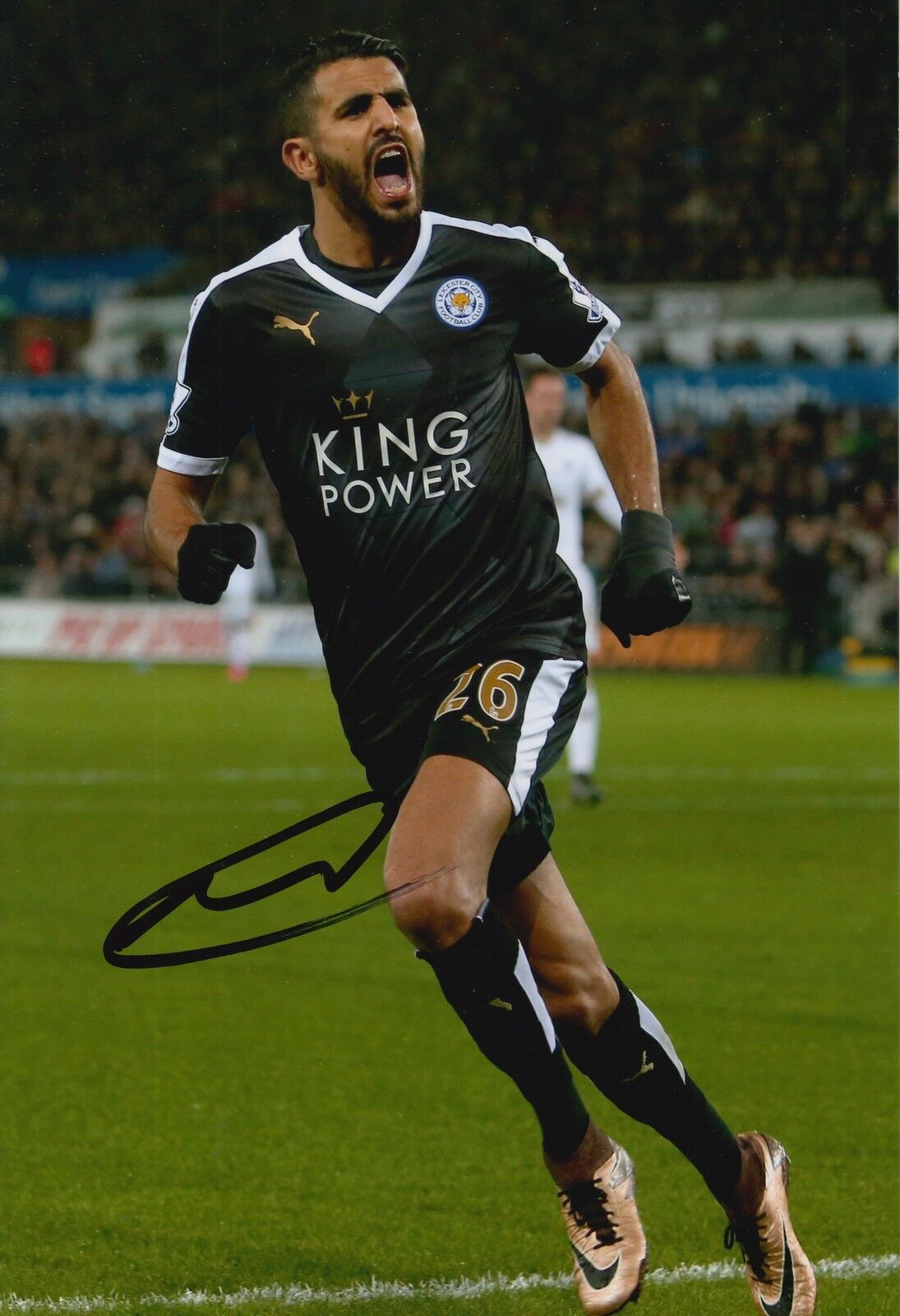 LEICESTER CITY HAND SIGNED RIYAD MAHREZ 12X8 Photo Poster painting 48.