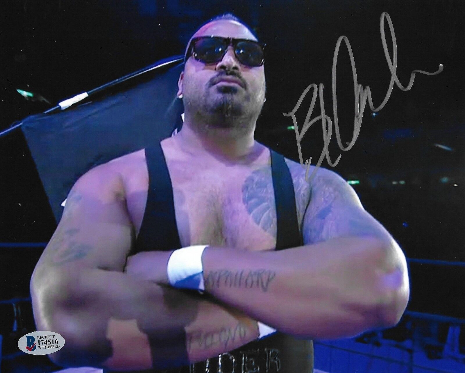 Bad Luck Fale Signed 8x10 Photo Poster painting BAS COA New Japan Pro Wrestling Bullet Club G1 3