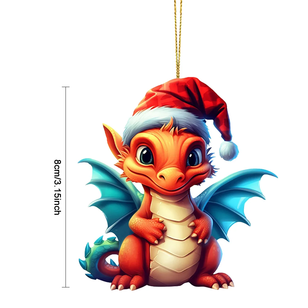 Statue Of Baby Dragon Acrylic Handmake Dinosaur Figurines Cartoon (Orange)