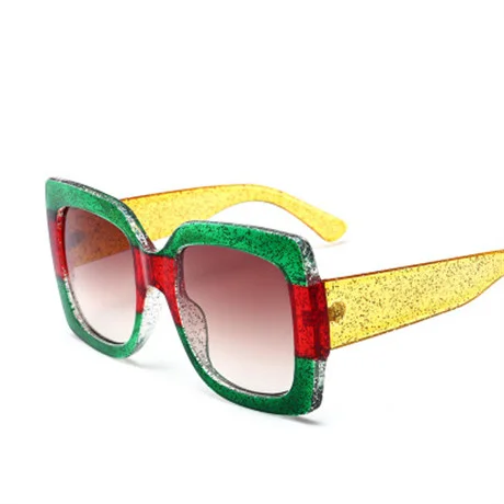 Oversized Square Sunglasses Women Big Frame Colorful Sun Glasses Gradient Sun Glasses Hip Hop Sunshade Eyewear UV400