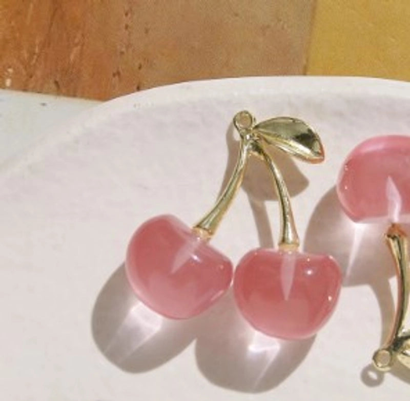 Summer Iced Emulational Fruit Cherry Cherry Diy Three-Dimensional Pendant Accessories Earrings For Women Earring Material