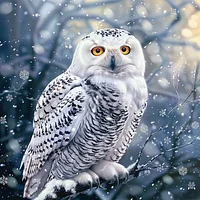 Wise Looking Snowy Owl - Diamond Painting