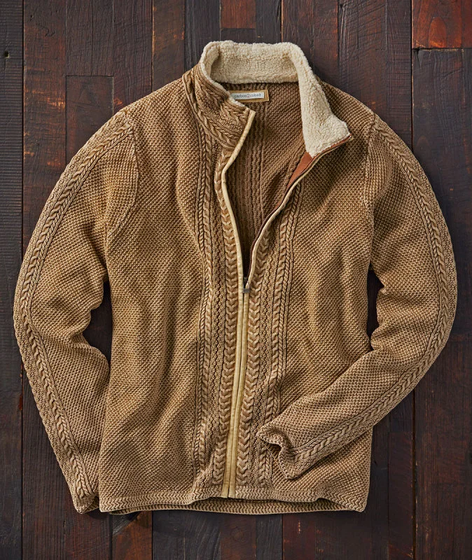 Men's Warm Long Sleeve Knit Sweater Jacket