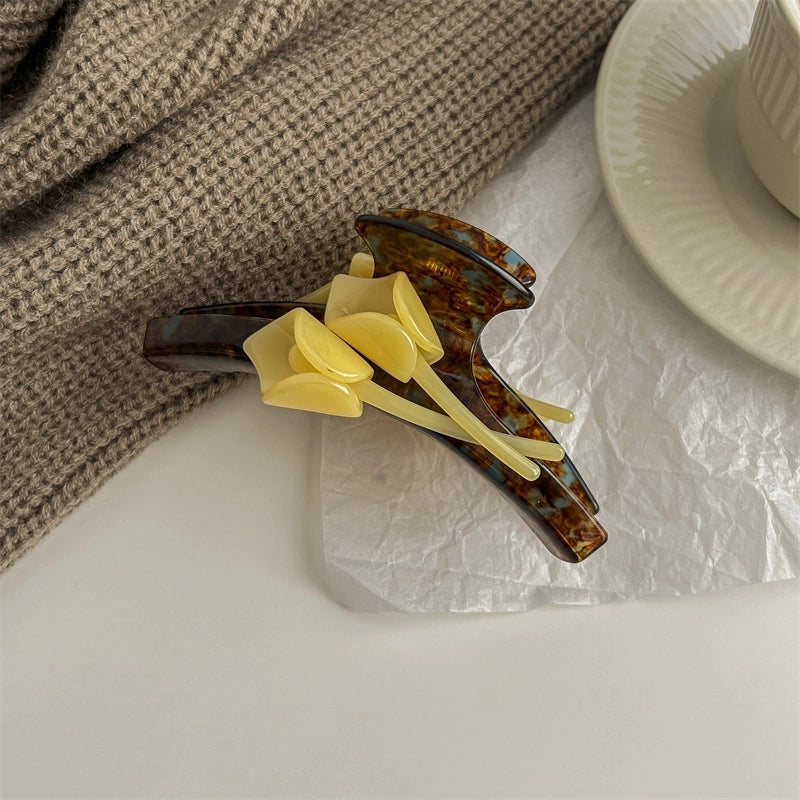 Elegant Minimalist Women’s Flower Acetic Acid Sheets Hair Claws