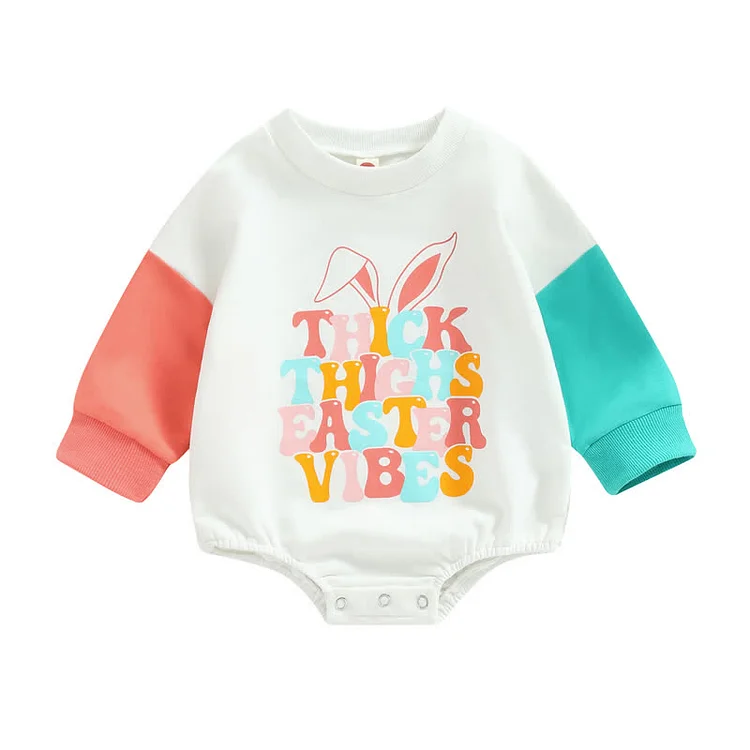 THICK THIGHS EASTER VIBES Baby Bunny Bodysuit