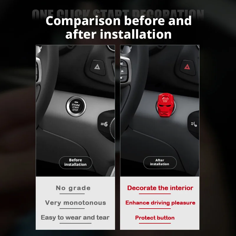 Decorative sticker for car keyless start button cover