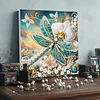 Framed Dragonflies And Flowers - Special Shaped Pearl & Gem Diamond Painting 25*25CM