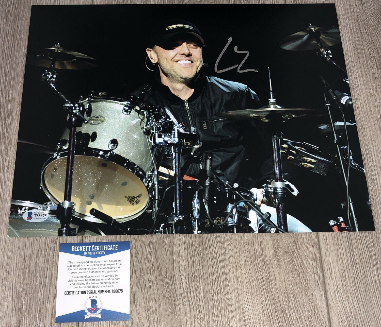 LARS ULRICH SIGNED AUTOGRAPH METALLICA 11x14 Photo Poster painting K w/PROOF & BECKETT BAS COA