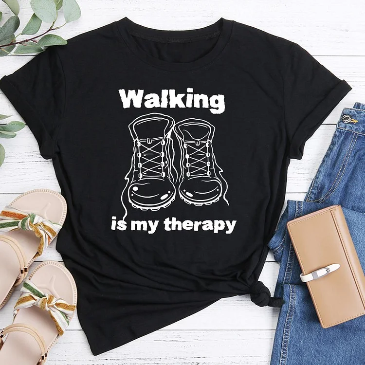 PSL Walking is my therapy Hiking Tees -05363