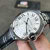 Ballon Bleu 42mm White Textured Dia Markers Dial on Black Leather Strap Replica