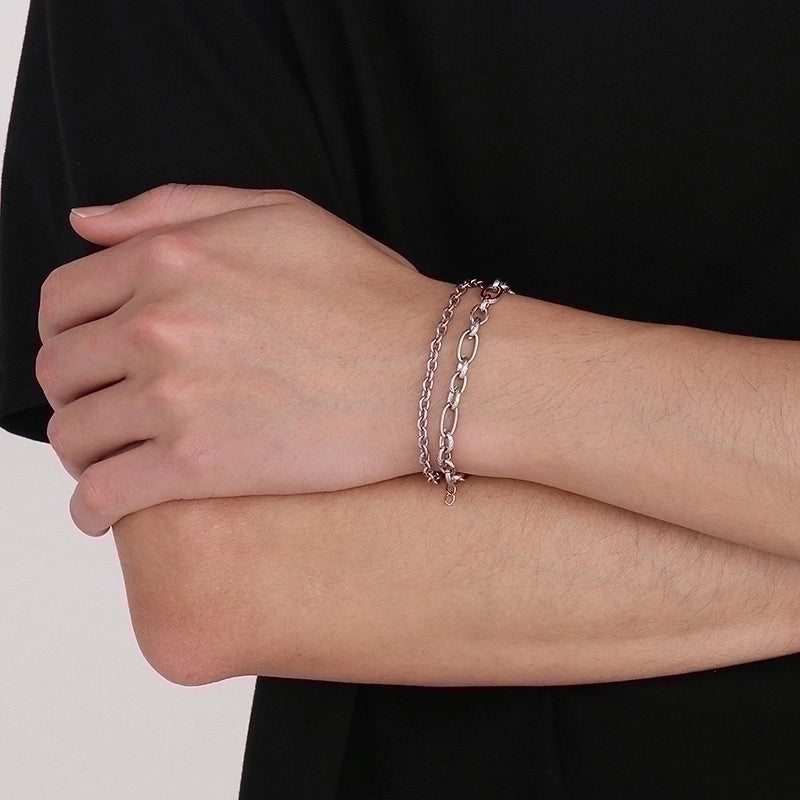 Hip-hop Solid Color Titanium Steel Men’s Bracelets