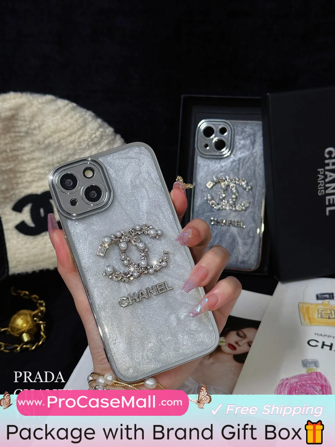 CHANEL Premium Letter Logo Chanel Plating Drop Protection Phone Case ProCaseMall