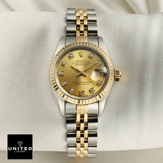 Rolex Datejust Yellow Gold 69173 Replica white background