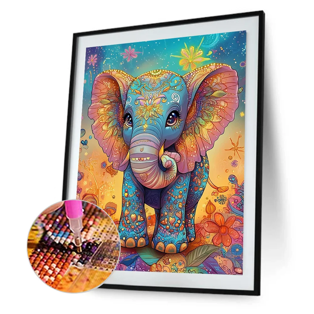 Diamond Painting - Full Round Drill - Elephant(Canvas|30*40cm)