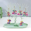6Pcs DIY Diamond Painting Colored Dragon Keychain