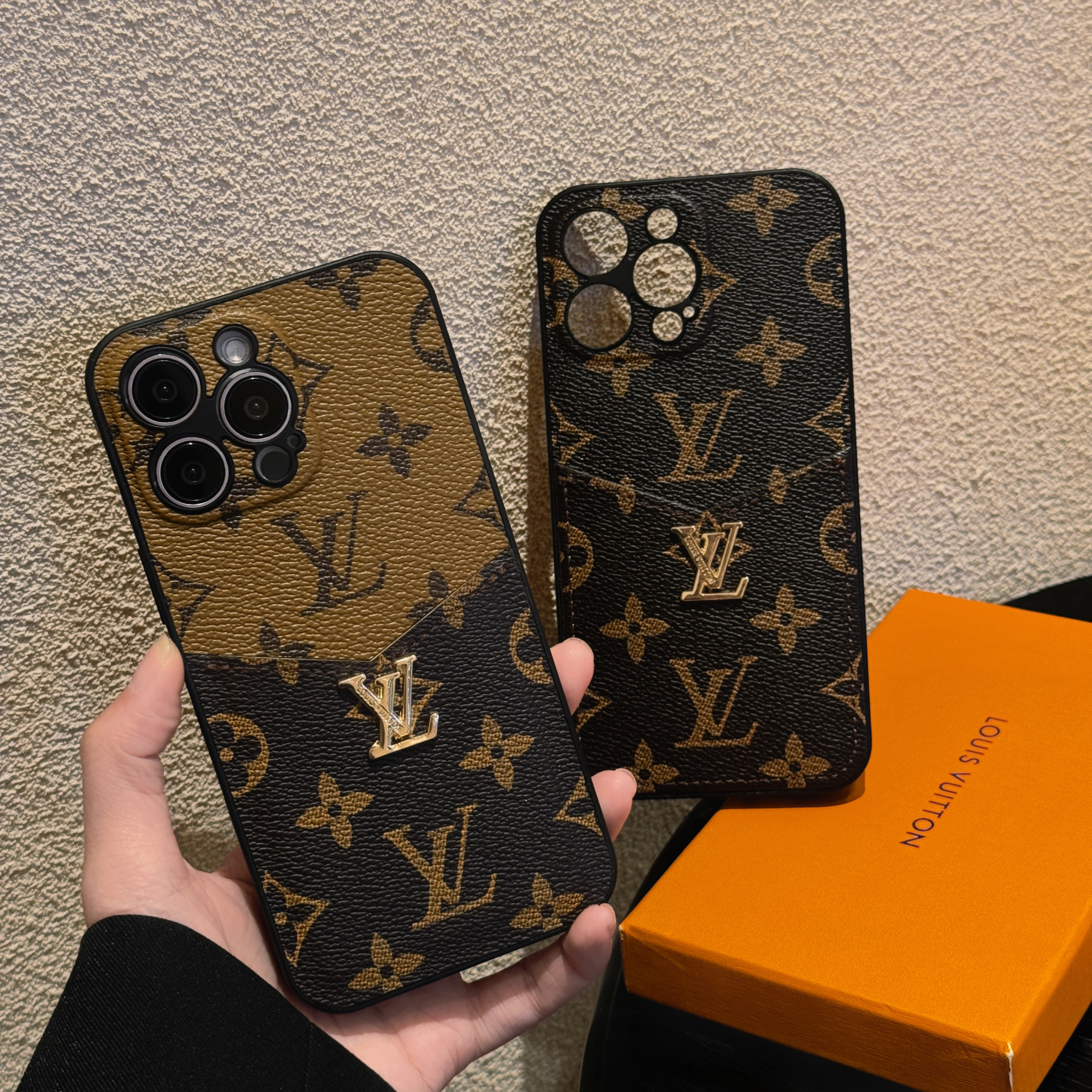 Gold Label LV Card Leather Fashion iPhone Case