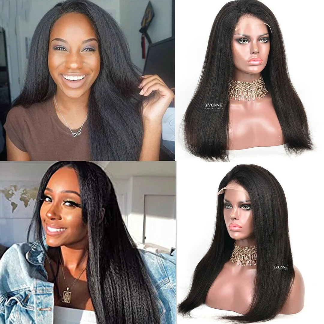 YVONNE Yaki Straight HD Lace Front Wigs 5*5 / 6*6 / 13*4 Lace Closure Pre Plucked Affordable Human Hair Wigs 