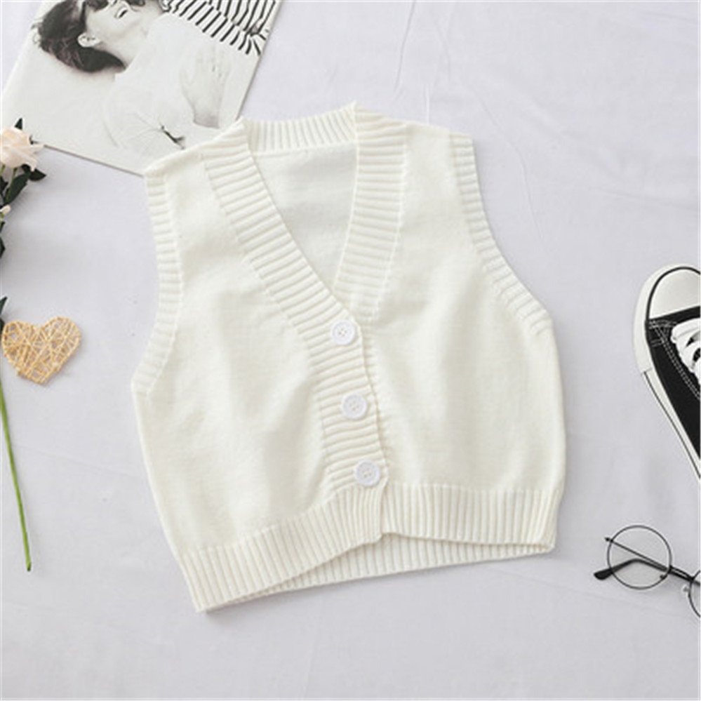 Ballifyex 2020 Women Casual Sweater Vest Sleeveless Waistcoat Knitted Vest For Women Spring Autumn Sleeveless Jacket With Button Top Z3409