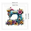 Flower Sewing Machine-Partial 11CT Stamped Cross Stitch Bead Embroidery 36*36cm tapestrymarket
