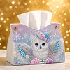 DIY PU Diamond Painting Tissue Box Kit Desktop Tissue Holder with Rhinestone Diamond Desk Decorative Tissue Box for Adults Desktop Storage Organizer