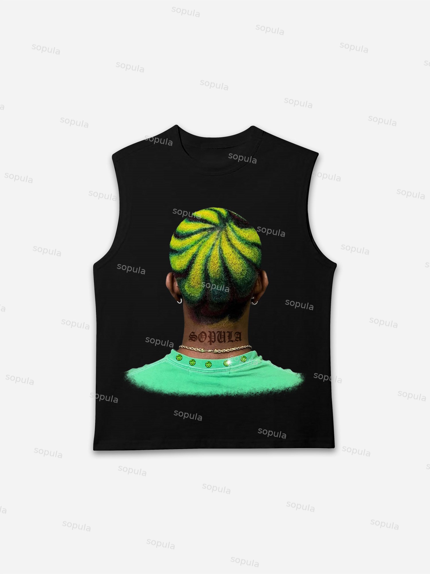 Green Diamond Men's Haircut Print Graphic Tank Top - Sopula｜Premium Graphic Tees & Graphic Clothing