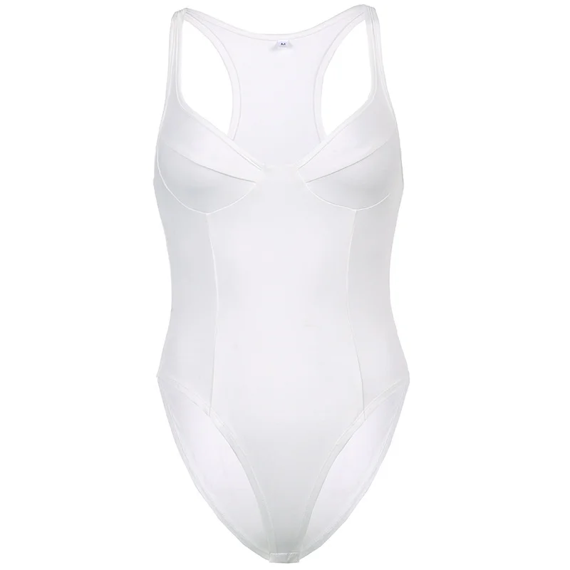 Ueong Chest Sexy Solid Color Suspender Jumpsuit 2023 Hot Girls Street Fashion Waist Show Lean Jumpsuit In Summer