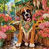 Diamond Painting-DIY Crystal Rhinestone Happy Boxer Dog