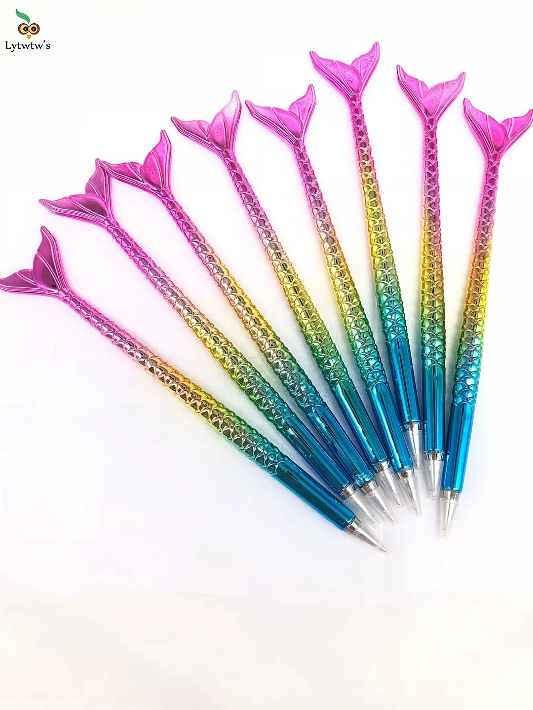 1 Piece Lytwtw's Mermaid Ballpoint Pen School Supply Ball Point Creative Freebie Novel Office Gift Stationery Styling Fish