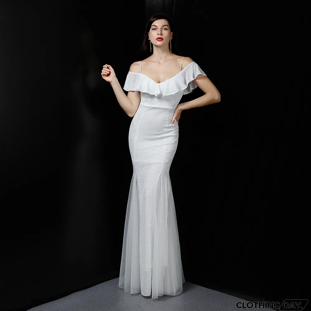 Plus Size Women Sequined Formal Party Maxi Evening Dress