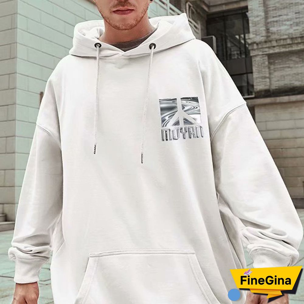 Hooded Casual Digital Abstract Print Sweatshirt