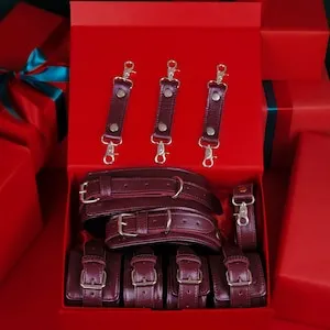 pornhint Pornhint Luxury Leather BDSM Bondage Gear, Leather Restraint Set for Women, Christmas Present Gift for Her