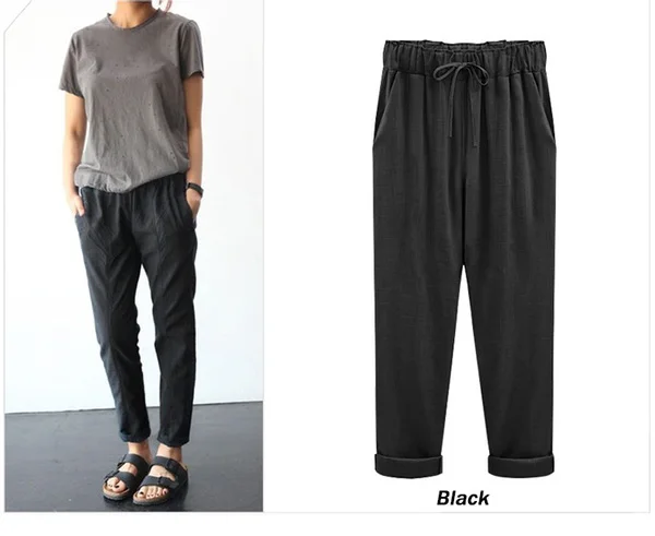 Women's Fashion New Drawstring Pants Loose Casual Long Pants Solid Color Trousers