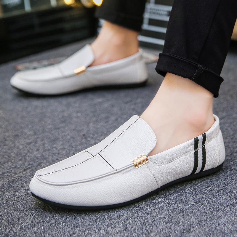 Fashion Mens Breathable Loafers Shoes Men Sneakers High Quality Trainers Shoes Casual Genuine Leather Shoes For Men Casual Piel