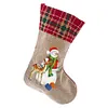 14 Inch Large DIY Linen Diamond Painting Xmas Stocking Hanging Gift Candy Bag Kits(20x35cm)