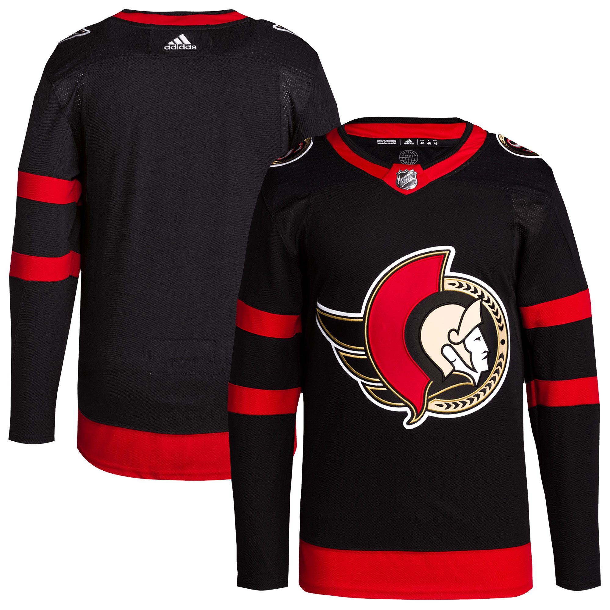 Ottawa Senators  Men’s Home Primegreen  Blank Jersey – Black mysite