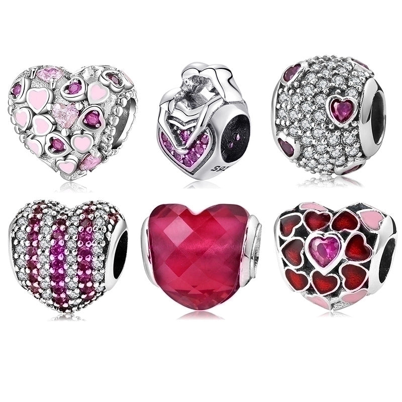 Minimalist Heart Shape Sterling Silver Inlay Zircon Jewelry Accessories