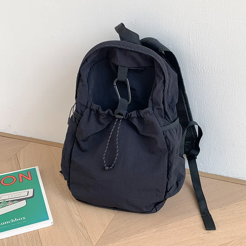 Mongw Mongw New Fashion Harajuku Wind Nylon Backpack Female Niche Light Travel Backpack Casual Large Volume School Bag