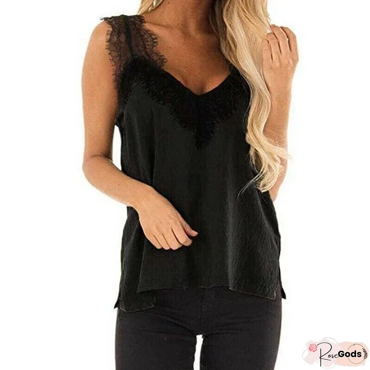 Women Lace Sleeveless Tank Tops Vest Ladies Backless Sexy Summer Loose Camisole Blouse Casual Beach Shirt New