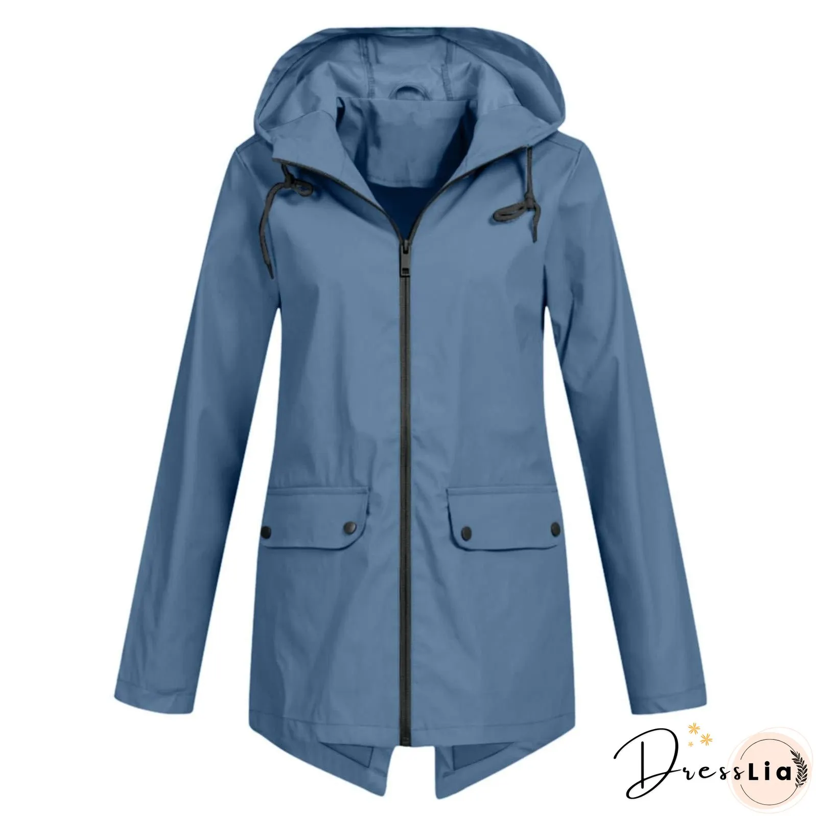Women's Windcheater Zip Hooded Lightweight Outdoor Windproof Coats
