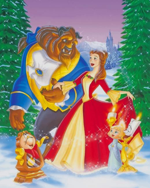 

Beauty And The Beast Christmas – Paint By Numbers - 40*50CM, 501 Original