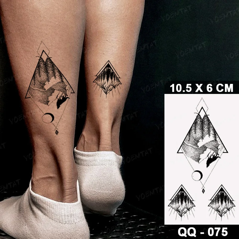 Waterproof Temporary Tattoo Stickers Clock Compass Flower Arrow Henna Flash Tatoo Women Men Indian Hand-painted Small Fake Tatto