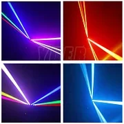 🎁Noua axă XYZ rotativă 3W RGB cu laser &icirc;n mișcare Iluminare pentru scenă de petrecere pentru DJ Club Hall Dance Disco DMX Control muzical Lampă lumini de Crăciun