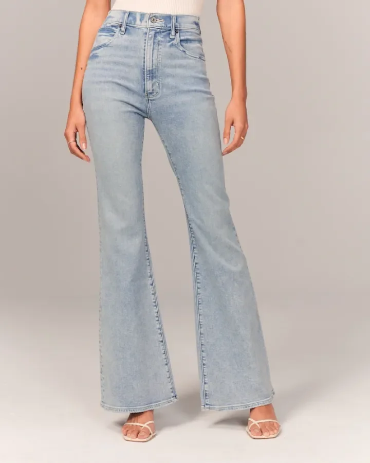 Super high waist stretch flare jeans