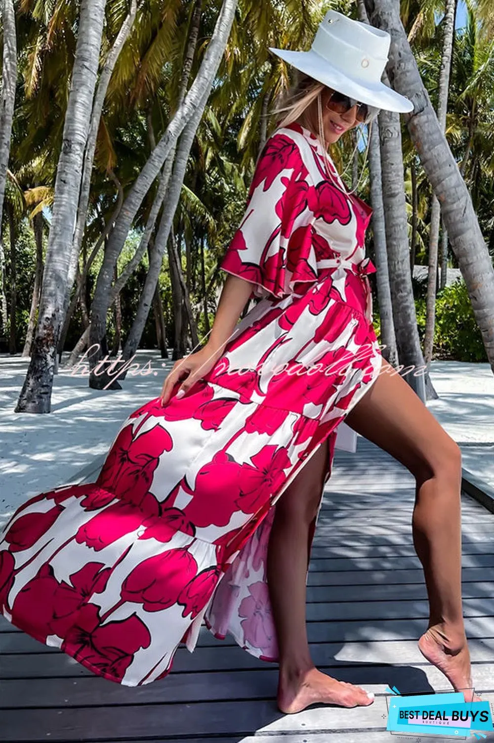 Sunshiny Days Floral Button Cover Up Maxi Dress