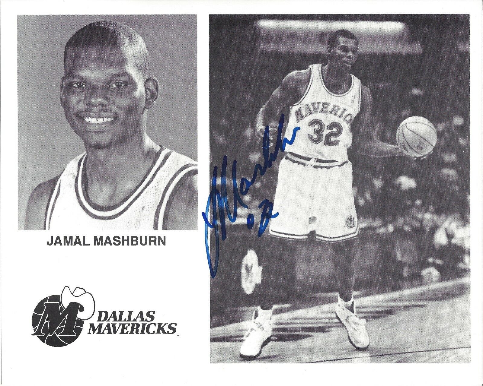 Jamal Mashburn Autographed 8x10 Dallas MavericksA835