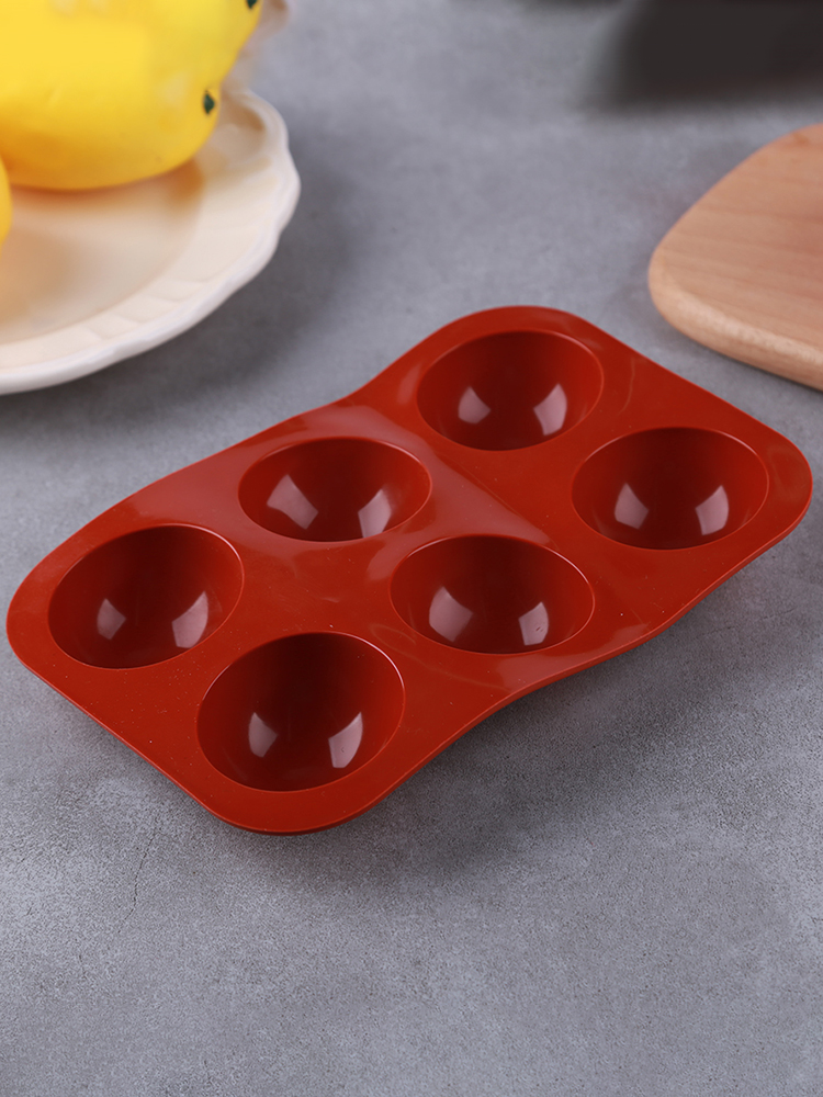 

6-Grid Round Silicone Cake Maker Mold Non-stick Half Sphere Chocolate Mold, 6pcs, 501 Original