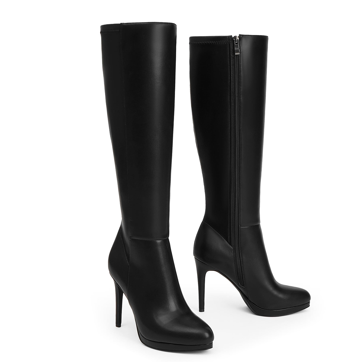 105mm/4.1 Inch Fashion Knee High Boots Platform Heel Boots -vocosishoes