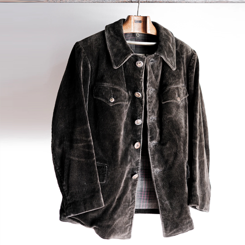 Men's Dark Brown Corduroy Hunting Jacket